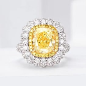 5ct Natural Yellow Diamond 18Kt Gold Ring
