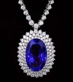 31ct Natural Tanzanite Necklace 18K Gold