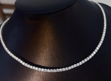 13.8ct Natural Diamond 18K Gold Necklace