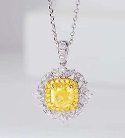 1.2ct Natural Yellow Diamond Pendant 18K Gold