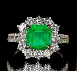 2ct Natural Emerald 18K Gold Ring
