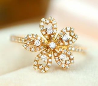 Natural Diamond 18K Gold Ring