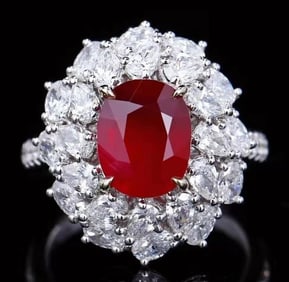 3.1ct Pigeon Blood Ruby 18K Gold Ring
