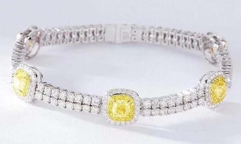 12.5ct Natural Diamond Bracelet 18K Gold