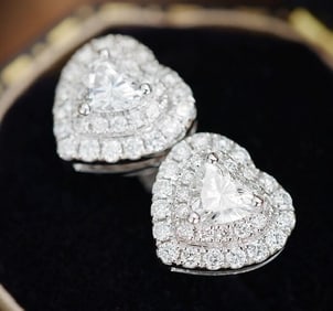 Natural Diamond 18K Gold Earrings