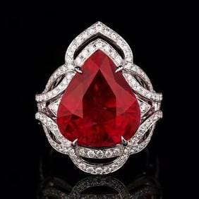 13ct Pigeon Blood Tourmaline Ring 18K Gold