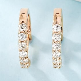 Natural Diamond 18K Gold Earrings