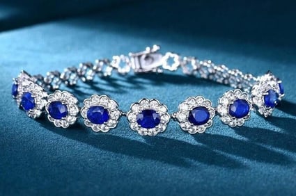 4.8ct Natural Sapphire 18K Gold Bracelet