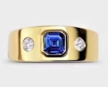 1ct Royal Blue Sapphire 18K Gold Ring