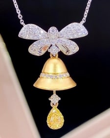 Natural Diamond 18K Gold Necklace