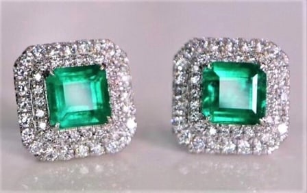 1.4ct Zambian Emerald 18K Gold Earrings
