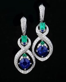 3.2ct Natural Sapphire 18K Gold Earrings