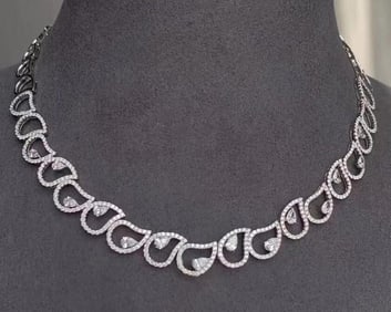 Natural Diamond Necklace 18K Gold