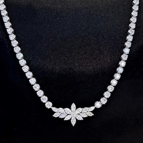 13.6ct Natural Diamond 18K Gold Necklace