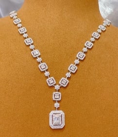 6ct Natural Diamond Necklace 18K Gold