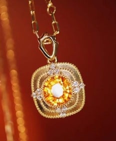 1.7ct Fanta Spessartite 18K Gold Pendant