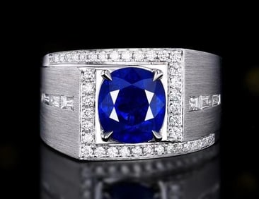 3ct Natural Sapphire Ring 18K Gold