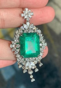 13.8ct Natural Emerald Ring 18K Gold