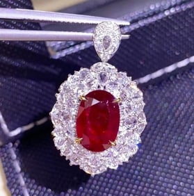 3.3ct Natural Pigeon Blood Ruby Ring 18K Gold