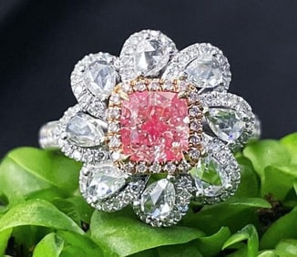 0.5ct Natural Pink Diamond Ring 18K Gold