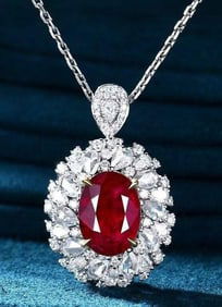 3.2ct Pigeon Blood Ruby Pendant 18K Gold