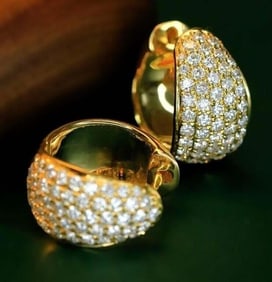 1.6ct Natural Diamond 18K Gold Earrings