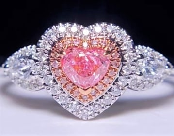 Natural Pink Diamond 18K Gold Ring