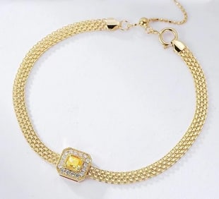 Natural Yellow Diamond 18K Gold Bracelet