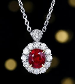 1.5ct Pigeon Blood Ruby 18K Gold Pendant