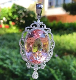 75ct Natural Morganite Pendant 18K Gold