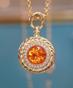 1.4ct Fanta Spessartite 18K Gold Pendant