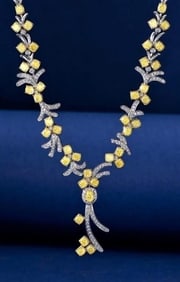 8.1ct Natural Yellow Diamond 18K Gold Necklace