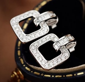 Natural Diamond 18K Gold Earrings