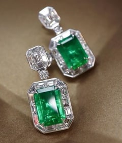 5.2ct Zambian Emerald 18K Gold Earrings