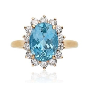3.6ct Santa Maria Aquamarine 18K Gold Ring