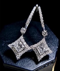 Natural Diamond 18K Gold Earrings