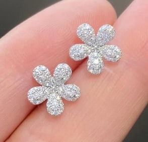 Natural Diamond 18K Gold Earrings
