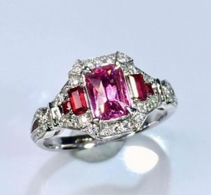 1ct Natural Sapphire 18K Gold Ring