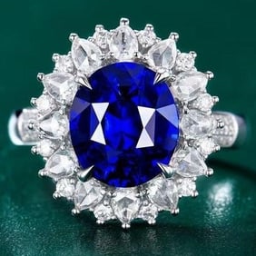 6.2ct Sri Lanka Royal Blue Sapphire Ring 18K Gold