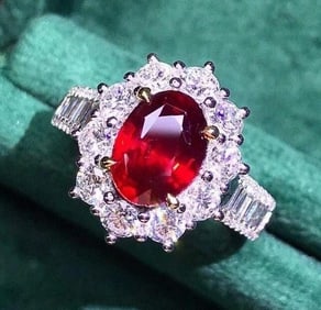 2ct Natural Pigeon Blood Ruby 18K Gold Ring