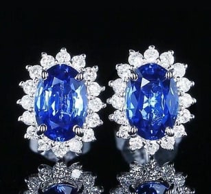 2.5ct Sri Lankan Sapphire Earrings 18K Gold