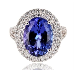 5.7ct Natural Tanzanite 18K Gold Ring