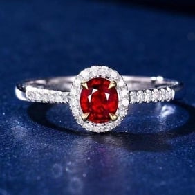 0.5ct Natural Pigeon Blood Ruby Ring 18K Gold