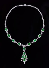 19ct Colombian Emerald Necklace 18K Gold