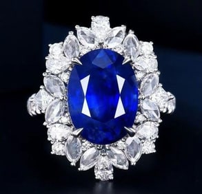 7.2ct Sri Lankan Sapphire Ring 18K Gold