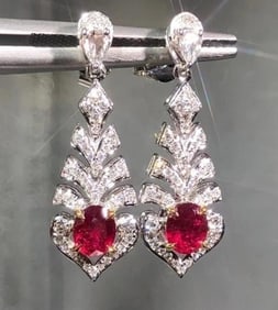 1.2ct Natural Ruby 18K Gold Earrings