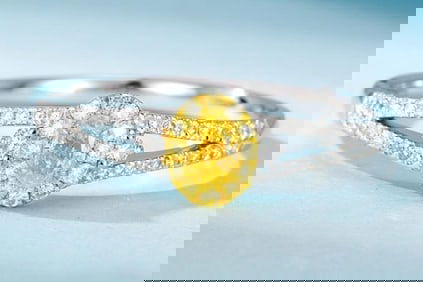 Natural Yellow Diamond 18K Gold Ring