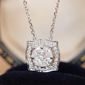 Natural Diamond 18K Gold Necklace
