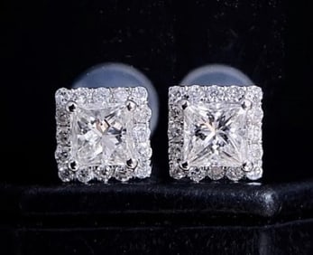 Natural Diamond 18K Gold Earrings