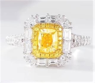 1.2ct Natural Yellow Diamond 18Kt Gold Ring